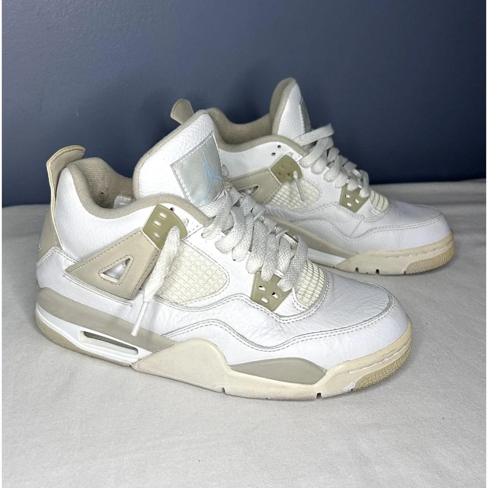 Jordan 4 Retro Linen Sand Shoes Youth Size 5Y White Air Jordan 487724-118